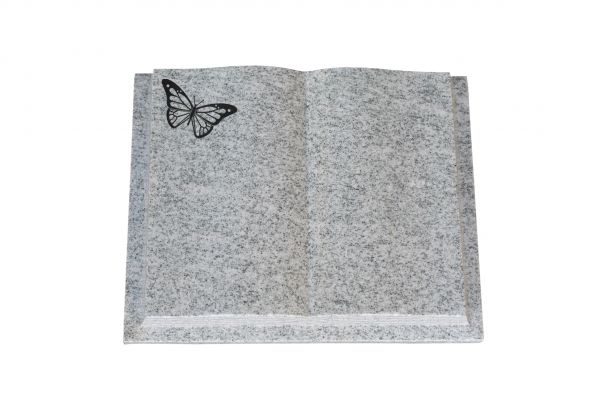 Grabbuch, Viscount White Granit, 50cm x 40cm x 10cm, inkl. Schmetterling