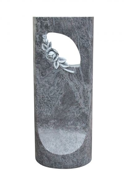 Urnengrabstein, Orion Granit 80cm x 32cm x 16cm, inkl. erhabener Rose