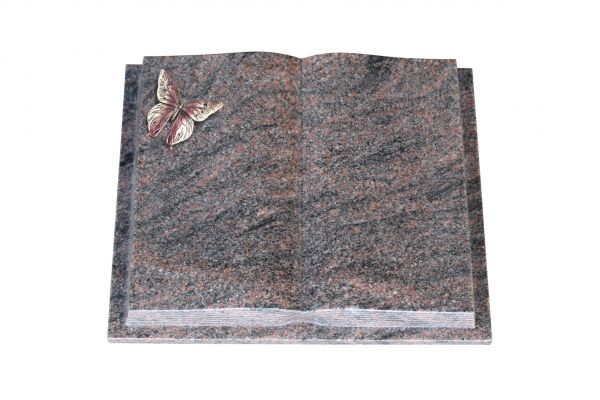 Grabbuch, Himalaya Granit, 40cm x 30cm x 8cm, inkl. Alu Schmetterling