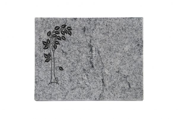 Liegeplatte, Viscount White Granit 40cm x 30cm x 3cm, inkl. Baum