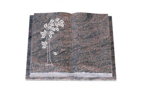 Grabbuch, Himalaya Granit, 60cm x 45cm x 10cm, inkl. filigranen Baum