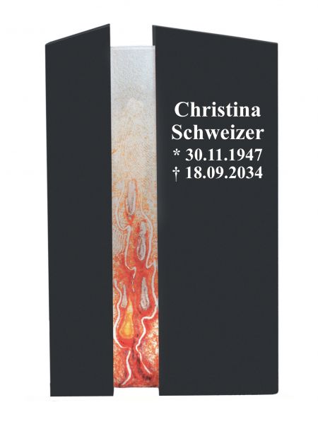 Einzelgrabstein, Indien Black Granit 100cm x 63cm x 14cm