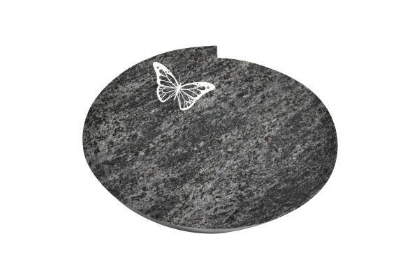 Liegestein Mozart, Orion Granit, 40cm x 30cm x 8cm, inkl. Schmetterling