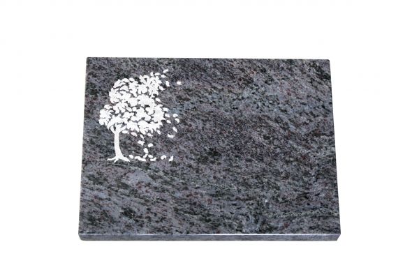 Liegeplatte, Orion Granit rechteckig 40cm x 30cm x 3cm, inkl. Baum