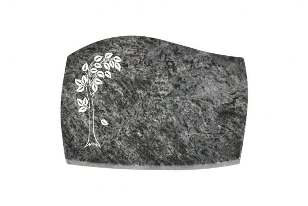 Liegeplatte, Orion Granit mit Fasen 40cm x 30cm x 3cm, inkl. Baum