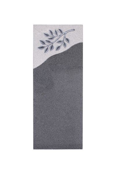 Einzelgrabstein, Padang Dark Granit 100cm x 35cm x 14cm, inkl. Zweig