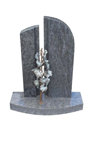 Einzelgrabstein, Orion Granit 110cm x 65cm x 14cm, inkl. Weinrebe