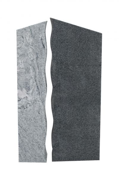 Urnengrabstein, Padang Dark und Viscount White Granit 80cm x 50cm x 14cm