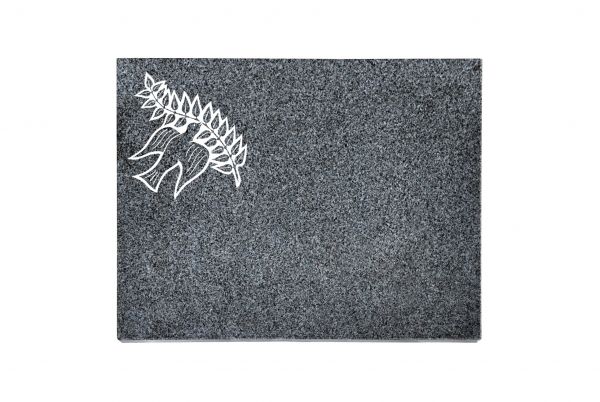 Liegeplatte, Padang Dark Granit rechteckig 40cm x 30cm x 3cm, inkl. Taube
