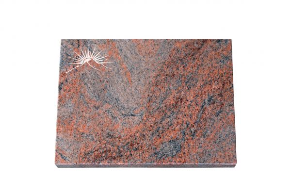 Liegeplatte, Multicolor Granit rechteckig 40cm x 30cm x 3cm, inkl. Sonnenuntergang