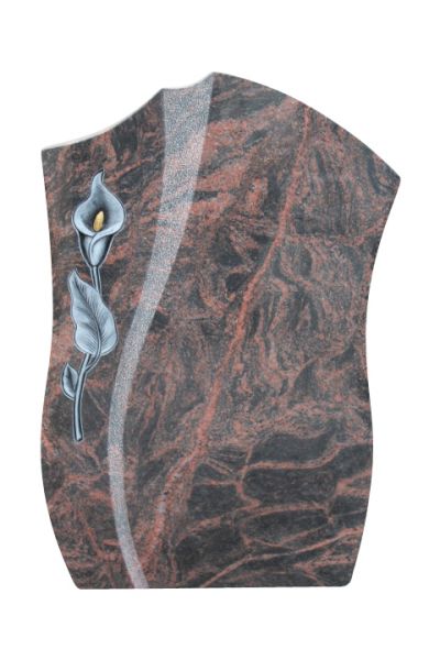 Urnengrabstein, Indora Granit mit Calla 80cm x 50cm x 14cm
