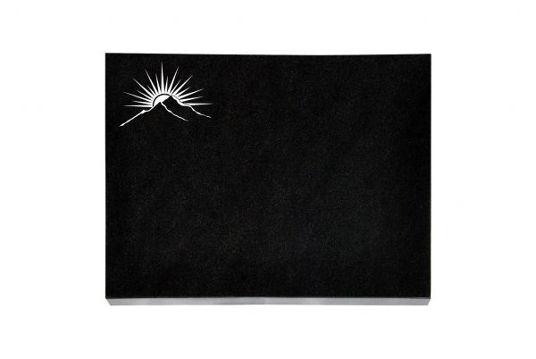 Liegeplatte, Black Granit rechteckig 40cm x 30cm x 3cm, inkl. Sonnenuntergang