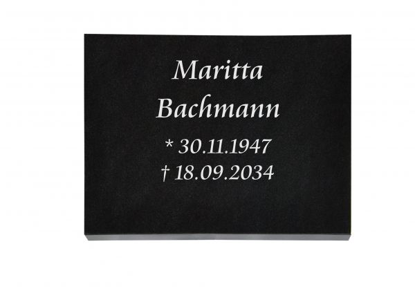 Liegeplatte, India Black Granit rechteckig 40cm x 30cm x 3cm