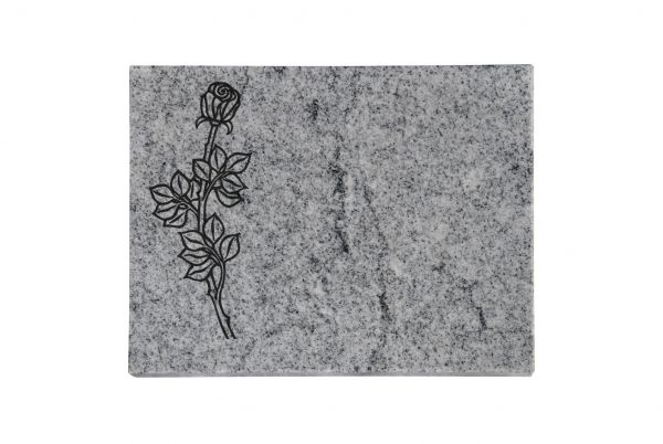 Liegeplatte, Viscount White Granit 40cm x 30cm x 3cm, inkl. Rose