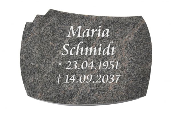 Liegeplatte, Himalaya Granit mit Fächer 30cm x 20cm x 4cm