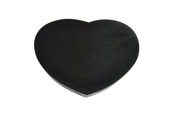 Liegestein Herzform, Black Granit, 40cm x 30cm x 8cm, ohne Ornament