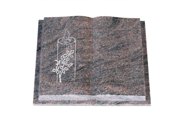 Grabbuch, Himalaya Granit, 60cm x 45cm x 10cm, inkl. Kerzenornament