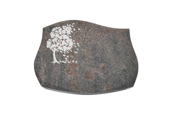 Liegestein Verdi, Himalaya Granit, 40cm x 30cm x 8cm, inkl. Baum