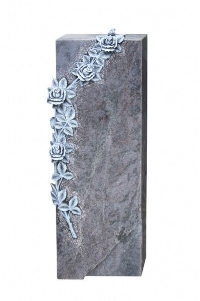 Urnengrabstein 85cm x 35cm x 14cm , Orion Granit, inkl. erhabener Rose