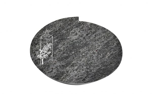 Liegestein Mozart, Orion Granit, 50cm x 40cm x 10cm, inkl. Kerze