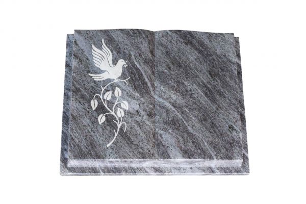 Grabbuch, Orion Granit, 40cm x 30cm x 8cm, inkl. Vogel auf Ast