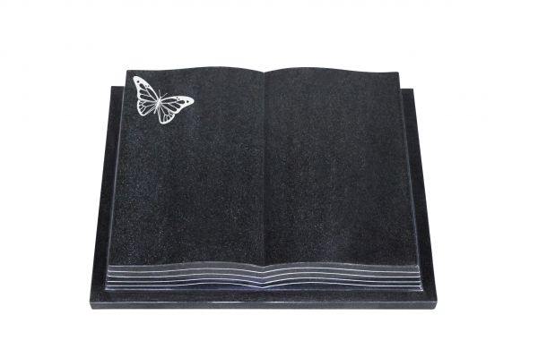 Grabbuch, Indien Black Granit, 60cm x 45cm x 10cm, inkl. Schmetterling