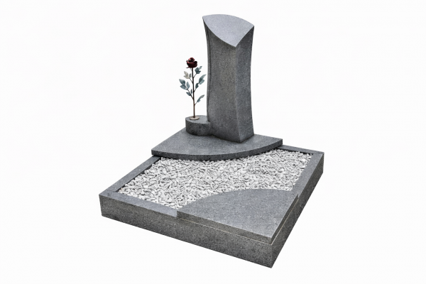 Urnengrabanlagen, Impala Granit, inkl. roten Rose