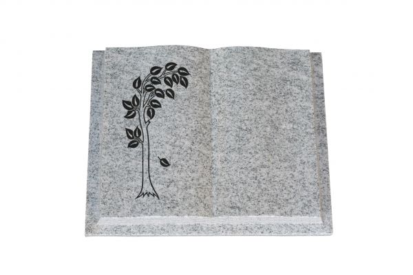 Grabbuch, Viscount White Granit, 50cm x 40cm x 10cm, inkl. filigranen Baum
