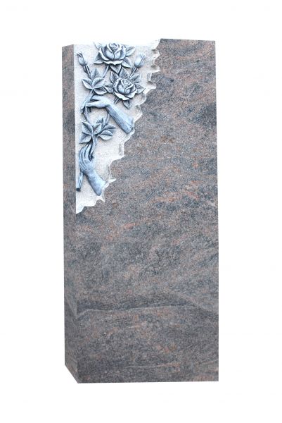 Einzelgrabstein, Himalaya Granit 115cm x 48cm x 15cm, inkl. Rose