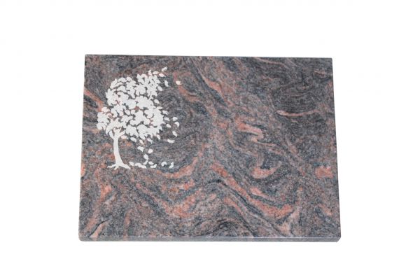 Liegeplatte, Himalaya Granit 40cm x 30cm x 3cm, inkl. Baum