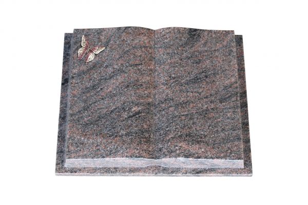 Grabbuch, Himalaya Granit, 60cm x 45cm x 10cm, inkl. Schmetterling aus Alu