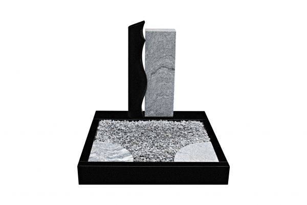 Urnengrabanlagen, Indien Black und Viscount White Granit, inkl. Einfassung