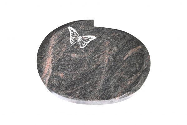 Liegestein Mozart, Himalaya Granit, 40cm x 30cm x 8cm, inkl. Schmetterling
