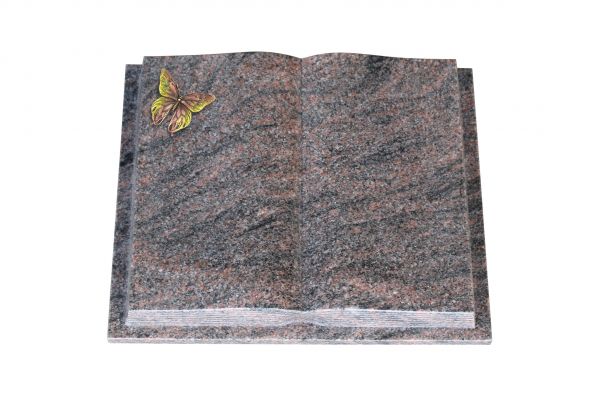 Grabbuch, Himalaya Granit, 45cm x 35cm x 8cm, inkl. Bronze Schmetterling