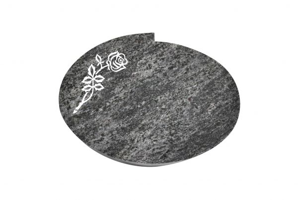 Liegestein Mozart, Orion Granit, 50cm x 40cm x 10cm, inkl. Rose vertieft