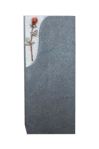 Urnengrabstein, Impala Granit 90cm x 35cm x 14cm, inkl. Bronzerose