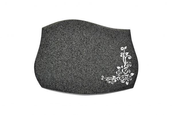 Liegestein Verdi, Padang Dark Granit, 50cm x 40cm x 10cm, inkl. Eckrose