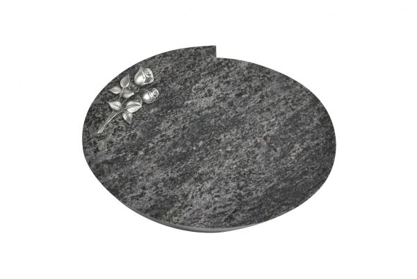 Liegestein Mozart, Orion Granit, 40cm x 30cm x 8cm, inkl. kleiner Alurose