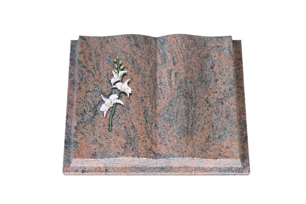 Grabbuch, Multicolor Granit, 45cm x 35cm x 8cm, inkl. Lilie