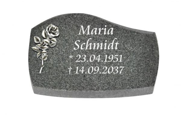 Liegeplatte, Padang Dark Granit mit Fasen 30cm x 20cm x 4cm, inkl. Alurose