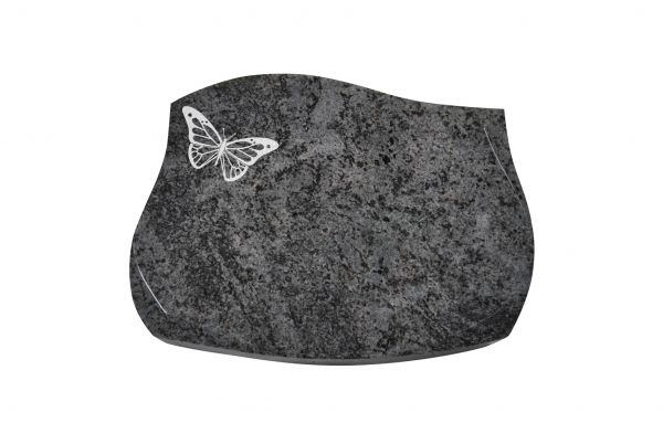 Liegestein Verdi, Orion Granit, 40cm x 30cm x 8cm, inkl. Schmetterling