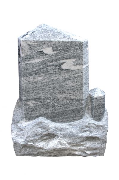 Einzelgrabstein, White Granit geflammt 95cm x 68cm x 20cm