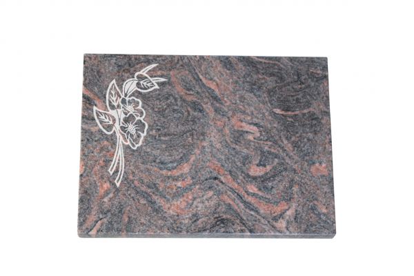 Liegeplatte, Himalaya Granit 40cm x 30cm x 3cm, inkl. Orchidee
