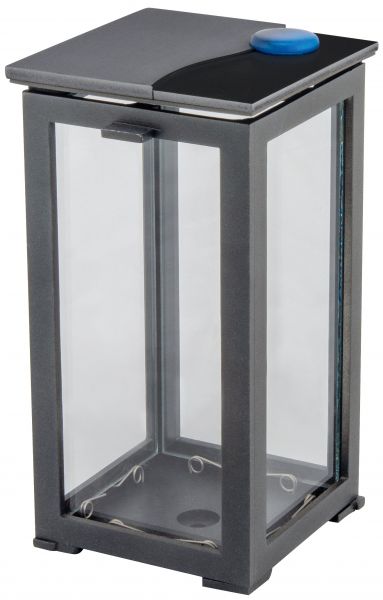 Grablaterne aus Aluminium mit kleinem Glasornament, 22cm hoch
