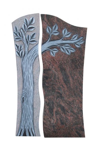 Urnengrabstein, Indora Granit 85cm x 52cm x 14cm, inkl. Baum