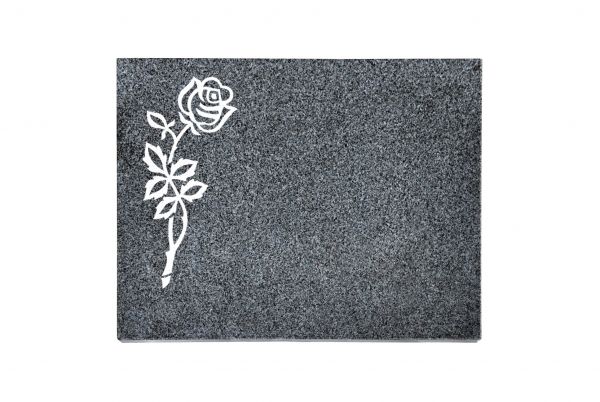 Liegeplatte, Padang Dark Granit rechteckig 40cm x 30cm x 3cm, inkl. Rose