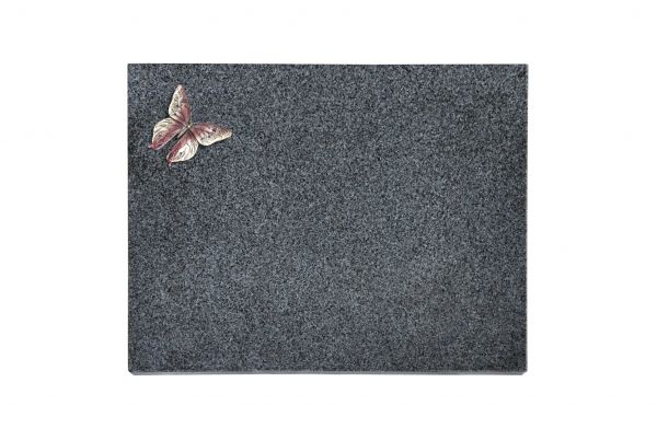 Liegeplatte, Padang Dark Granit rechteckig 40cm x 30cm x 3cm, inkl. Schmetterling