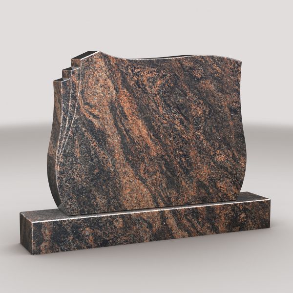 Doppelgrabstein Indora Granit mit seitlichem Fächer