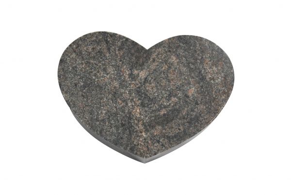 Liegestein Herz, Himalaya Granit, 50cm x 40cm x 10cm, ohne Ornament