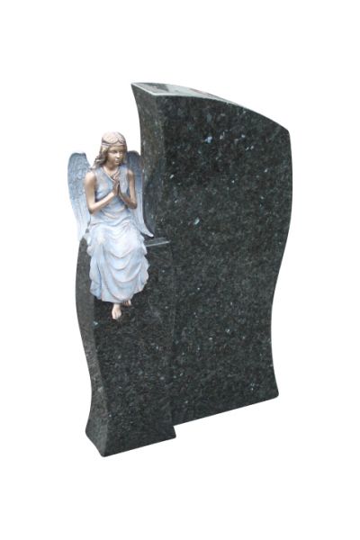 Einzelgrabstein, Labrador dunkel Granit , 95cm x 64cm x 14cm